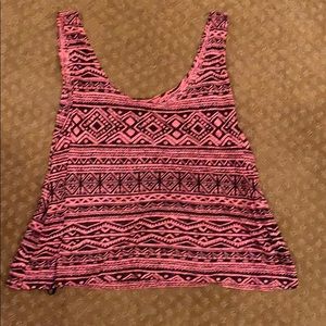 Pink and black Forever 21 tank top